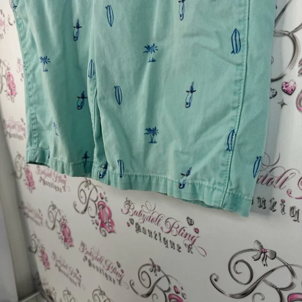 The Children's Place shorts surf boards palm trees Mint Shorts Blue Pattern